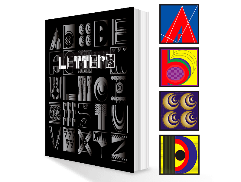 Letters book cover and several alphabet designs